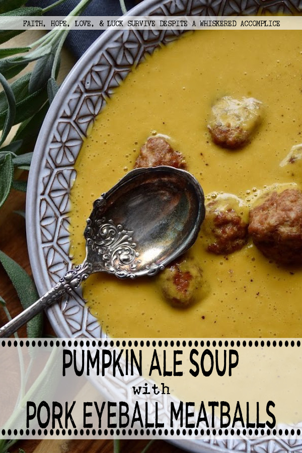Pumpkin Ale Soup with Pork Eyeball Meatballs - This festive and frighteningly vibrant orange pumpkin ale soup is the perfect treat for Halloween night. It's horrifyingly easy to make, and after being blended, it's alarmingly creamy and spine-chillingly flavorful. Add in a few baked pork eyeball meatballs, and you've got a spooktacular dinner that everyone in your family will die for.