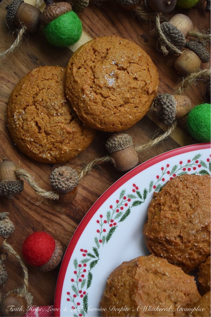 Pumpkin Gingerbread Cookies - Just because Thanksgiving is over, doesn't mean that you can't crack open a can of pumpkin to make a few Christmas cookies. And, when you use that canned pumpkin to make moist and chewy gingerbread cookies, well, I'm pretty sure that just about no one in this world is going to have anything bad to say about you combining holidays to make this flavorful, zesty, delicious, and festive sweet holiday treat.