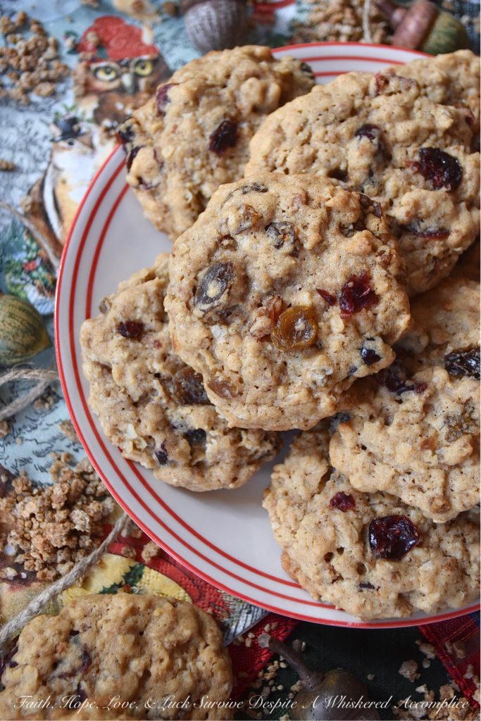 Cran-Raisin Oatmeal Cookies with Grape Nuts - Classic holiday cookies are often just that, simply because they are so classic. This recipe puts a new spin on the traditional and classic oatmeal cookie recipe by adding Grape Nuts cereal for added texture. If you're a real oatmeal cookie fan, then you are definitely going to love these oatmeal cookies, packed full of delicious dried sweetened cranberries and golden raisins.