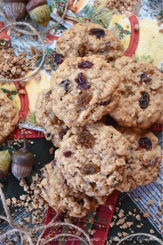 Cran-Raisin Oatmeal Cookies with Grape Nuts - Classic holiday cookies are often just that, simply because they are so classic. This recipe puts a new spin on the traditional and classic oatmeal cookie recipe by adding Grape Nuts cereal for added texture. If you're a real oatmeal cookie fan, then you are definitely going to love these oatmeal cookies, packed full of delicious dried sweetened cranberries and golden raisins.