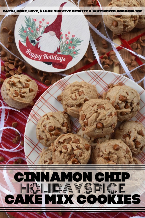 Cinnamon Chip Holiday Spice Cake Mix Cookies - Not everyone has time around the holidays to bake homemade, completely from scratch Christmas cookies. That's where using a boxed spice cake mix comes in handy. Simply add a few extra ingredients to create an easy, quick, and absolutely delicious "homemade" Christmas cookie with a serious cinnamon punch. No one will even guess that these cookies came from a boxed cake mix.