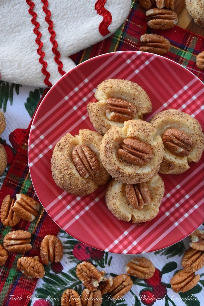 Sadie's Double Pecan Butter Cookies - Around the holidays, it only seems right to dig through the pantry or freezer to find that bag of pecans stashed away earlier in the year. After all, nuts just seem to scream Christmas. During the holiday season, they add that extra touch of something just a little bit special. I sincerely hope that these tender, flakey, and nutty cookies become a family favorite of yours because they certainly are a treasure to our family.