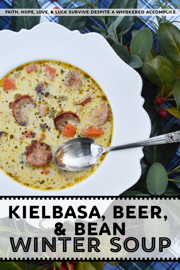 Kielbasa, Beer, & Bean Winter Soup - The only thing better than a comforting bowl of soup is a comforting bowl of soup that can be made using only one pot. I'm fairly certain that you'll find this one-pot recipe, using Polish kielbasa, beer, great northern beans, and a few additional herbs and vegetables, to be an immense blessing when it comes to making a warm, comforting, well-balanced meal on a busy winter weeknight.