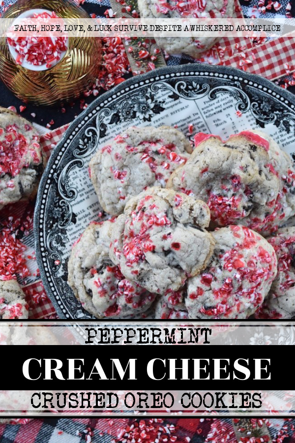 Peppermint Cream Cheese Crushed Oreo Cookies - These soft oreo-stuffed cookies practically scream Christmas. Made with cream cheese, super-loaded with crushed oreo cookies, and topped with just the right amount of peppermint, these holiday cookies are simply too good to resist. I think you'll definitely agree that they have just the right amount of holiday flavor, festive color, and delicious cookie texture to get anyone into the holiday spirit. 