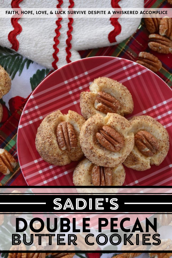 Sadie's Double Pecan Butter Cookies - Around the holidays, it only seems right to dig through the pantry or freezer to find that bag of pecans stashed away earlier in the year. After all, nuts just seem to scream Christmas. During the holiday season, they add that extra touch of something just a little bit special. I sincerely hope that these tender, flakey, and nutty cookies become a family favorite of yours because they certainly are a treasure to our family.
