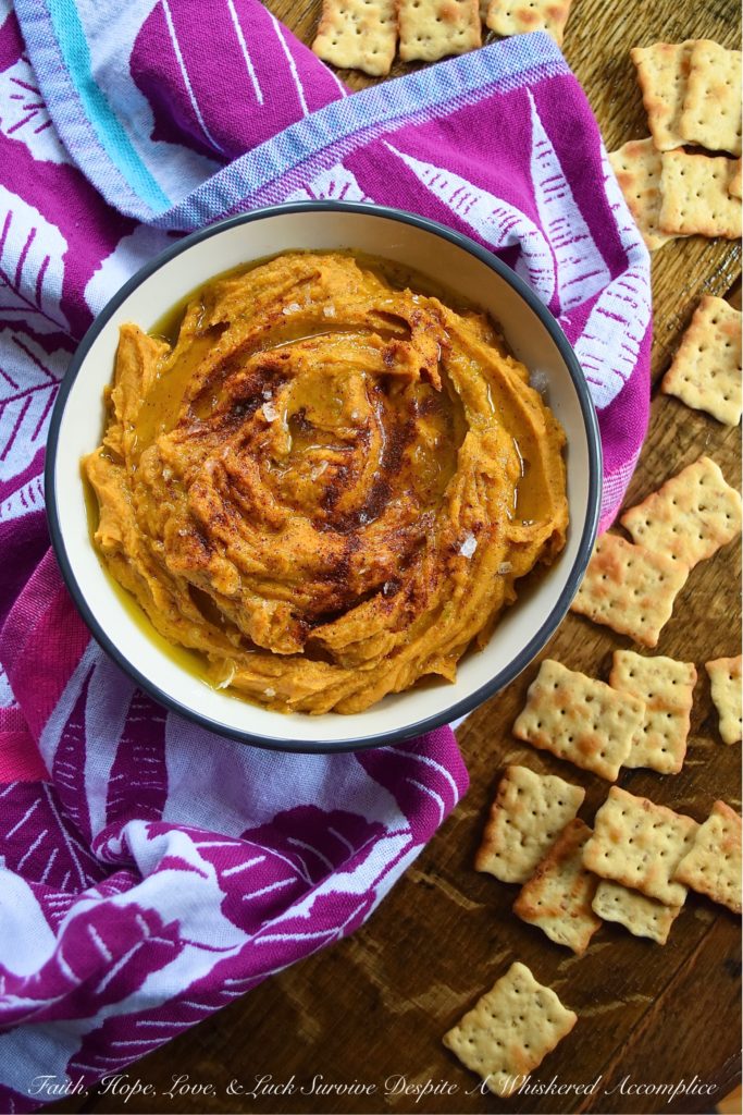 Lemony Chili Roasted Sweet Potato Hummus - Looking for a healthy appetizer recipe with tons of flavor? Instead of snacking on traditional garbanzo bean or chickpea hummus, why not liven it up with the addition of a roasted sweet potato? A little bit of chili powder and fresh lemon juice help to balance everything out, with just a touch of honey for sweetness. You'll definitely love dipping crackers, bread, or even fresh vegetables into this delicious lemony hummus.