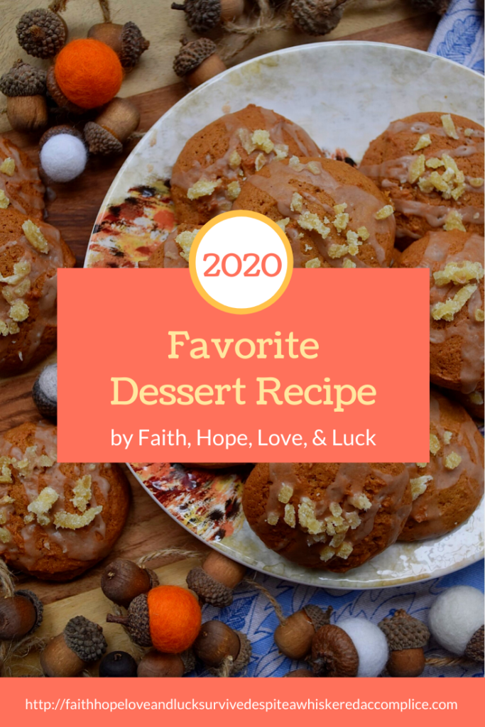2020 Favorite Dessert Recipe - Crystallized Ginger Pumpkin Gingerbread Cookies - Add an extra touch of flavor to your autumn pumpkin cookies with the addition of crystallized ginger. These cookies are soft, chewy, flavorful, and have just the right hint of pumpkin and ginger spice to help you celebrate the season. Pumpkin spice is nice, but guess what? Crystallized ginger pumpkin spice is where it's really at.