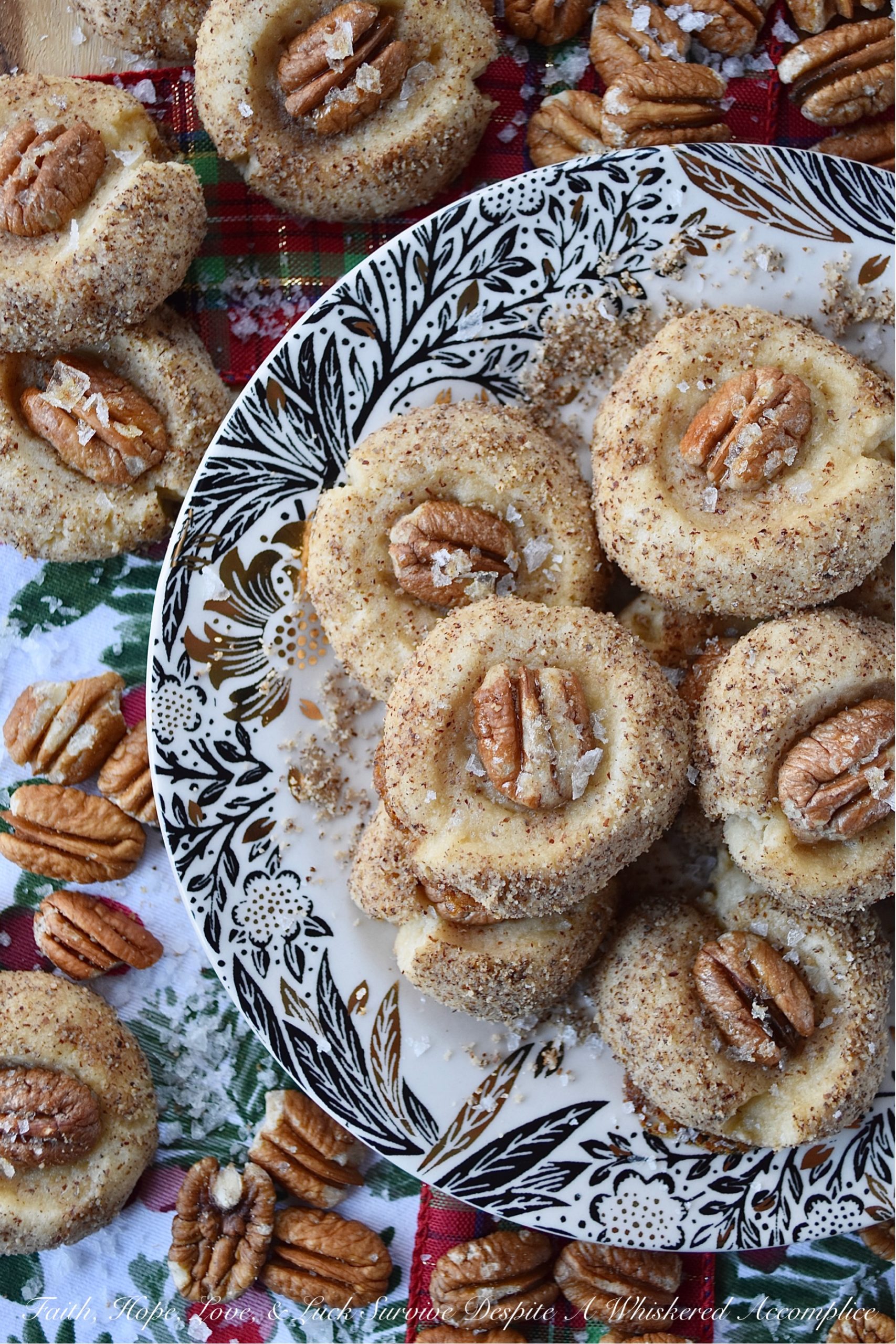 Salted Honey Pecan Thumbprint Cookies