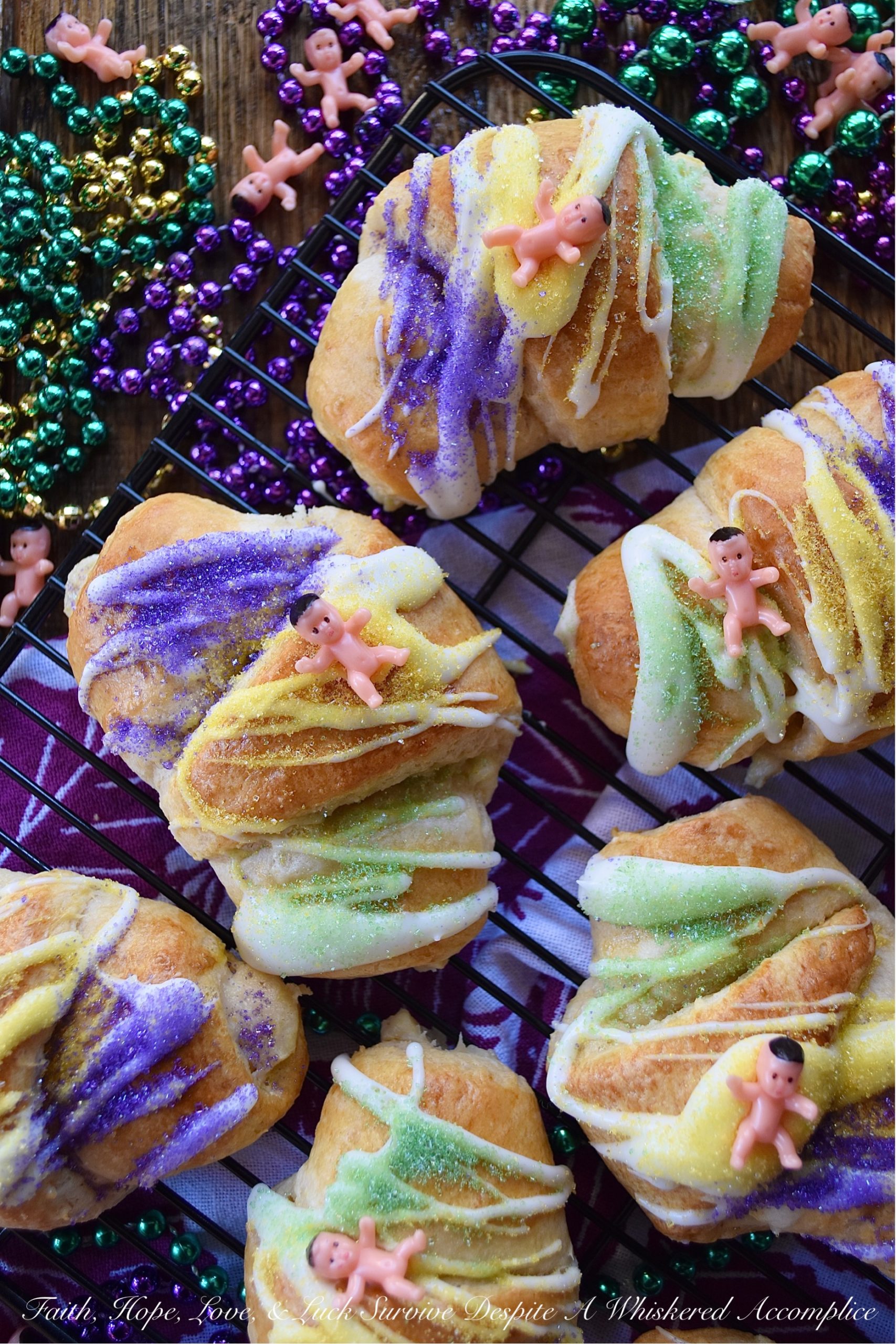 Mardi Gras Cream Cheese King Cake Croissants