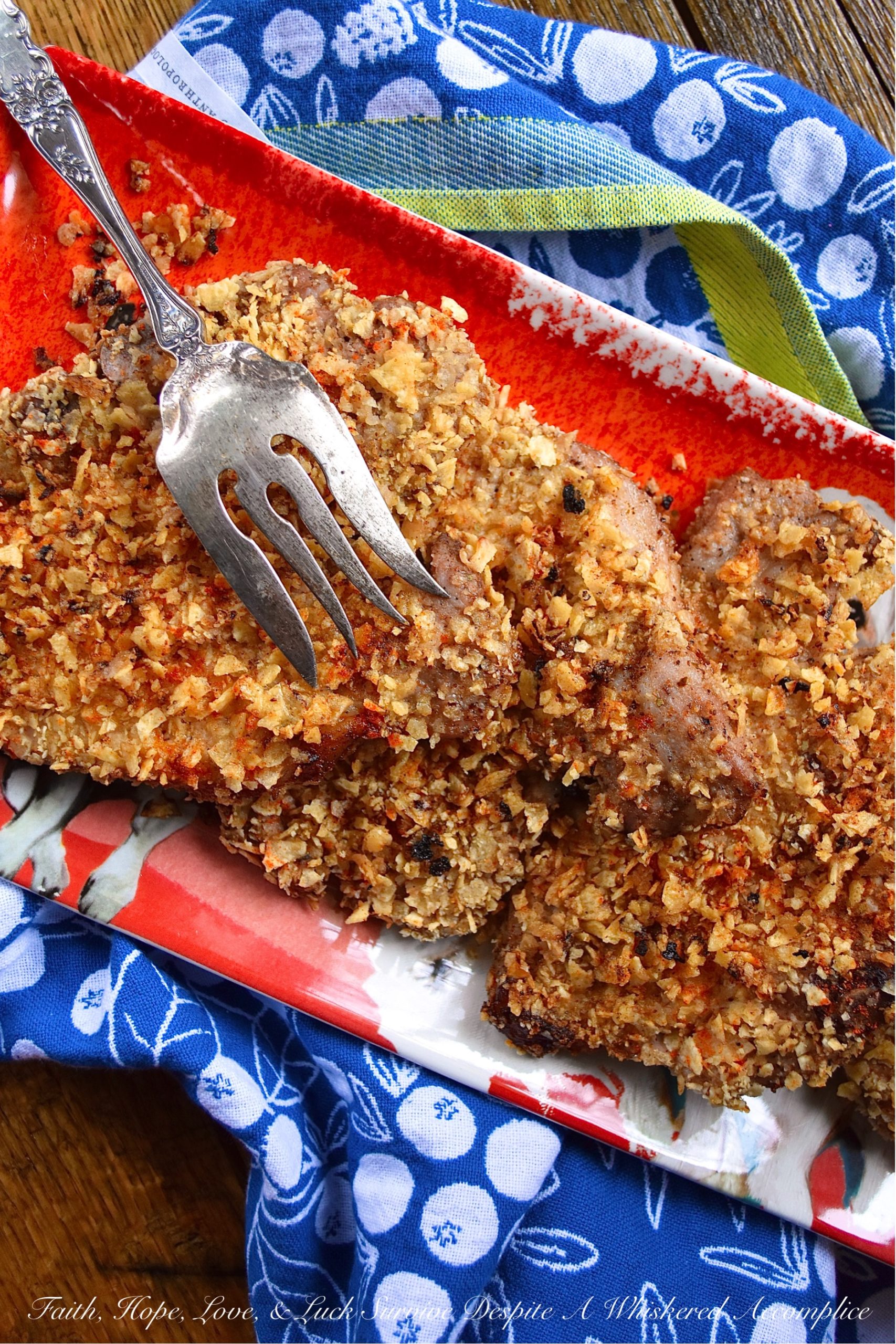 Tortilla Crusted Baked Marinated Pork Chops