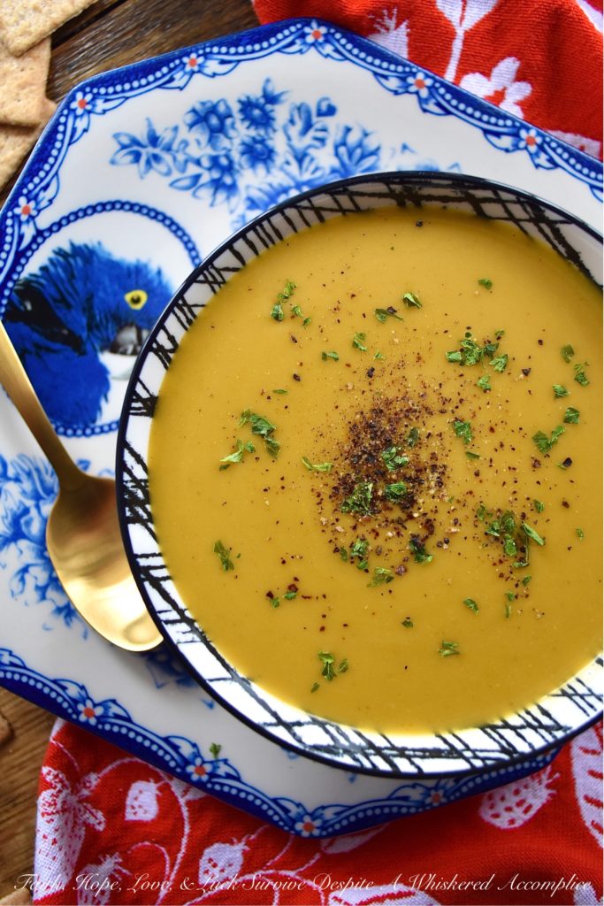 Crockpot Sweet Potato Peanut Butter Curry Soup - It's not often that you can throw a few ingredients into a crockpot or slow-cooker and somehow end up with an amazing recipe. However, with this sweet potato soup recipe, made with sweet curry powder, that definitely happens. The secret to this amazing crockpot soup is blending it with creamy peanut butter after it has been cooked on low heat for several hours. The peanut butter adds richness, creaminess, and just the right amount of nutty flavor.
