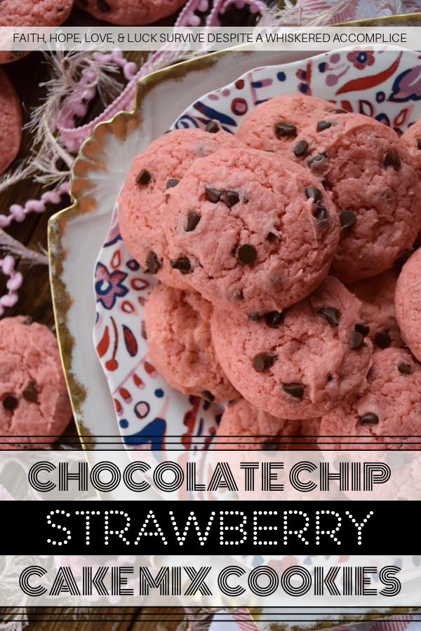 Chocolate Chip Strawberry Cake Mix Cookies - Baking up a batch of deliciously sweet cookies for your sweetheart doesn't always mean that you need to spend a lot of time in the kitchen or dirty a ton of dishes. With these chocolate chip strawberry cookies, you'll just need a mixing bowl, a strawberry cake mix, and five common household baking ingredients. This Valentine's Day, show that special person in your life just how much you love them with a batch of these easy-to-make cake mix cookies.
