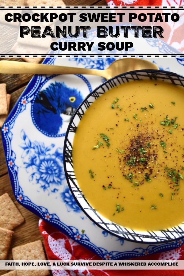 Crockpot Sweet Potato Peanut Butter Curry Soup - It's not often that you can throw a few ingredients into a crockpot or slow-cooker and somehow end up with an amazing recipe. However, with this sweet potato soup recipe, made with sweet curry powder, that definitely happens. The secret to this amazing crockpot soup is blending it with creamy peanut butter after it has been cooked on low heat for several hours. The peanut butter adds richness, creaminess, and just the right amount of nutty flavor.
