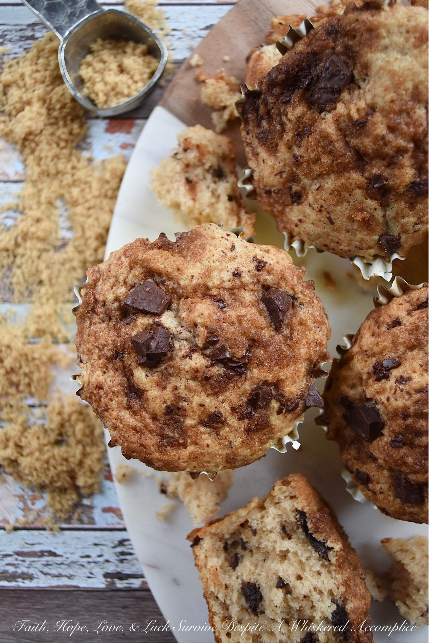 Brown Sugar Cinnamon Chocolate Chunk Muffins