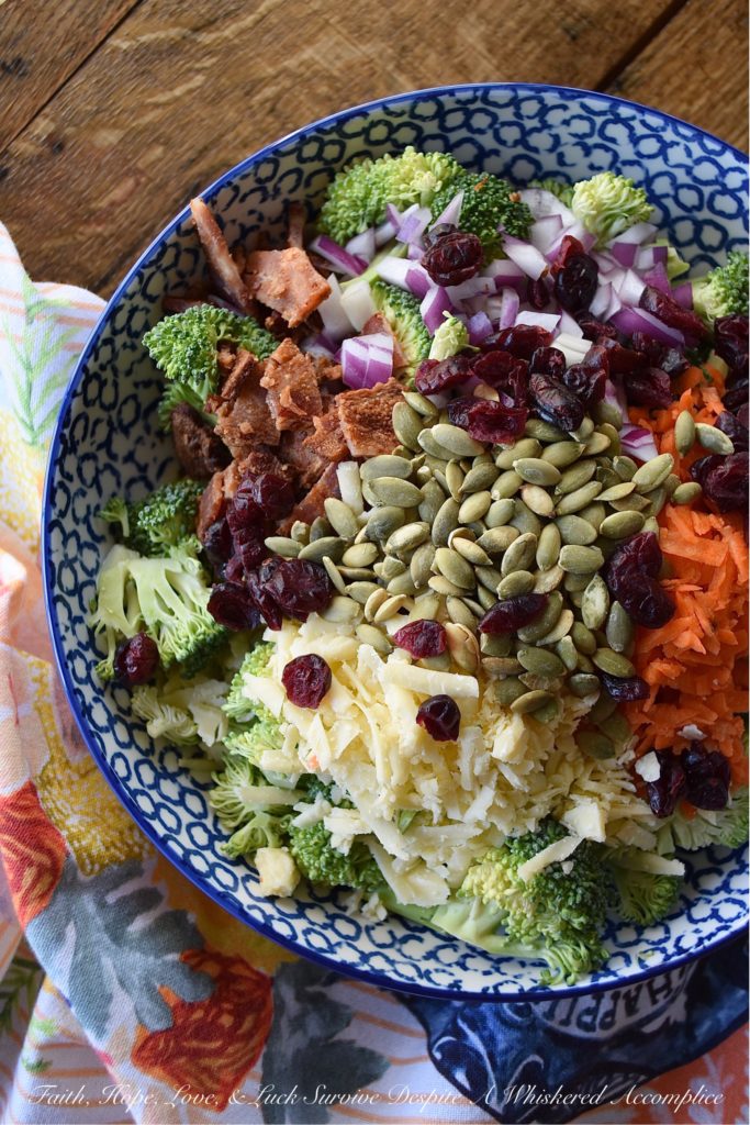 Irish Cheddar Honey Mustard Broccoli Salad - This is not your ordinary broccoli salad; it's not drenched in a fattening and over-powering dressing. Instead, it's sweet, salty, and loaded with crunchy vegetable goodness. This is the type of broccoli salad you can eat every single night without feeling even the tiniest bit guilty. With this broccoli salad, the fresh crunchy broccoli is definitely the star of the show.