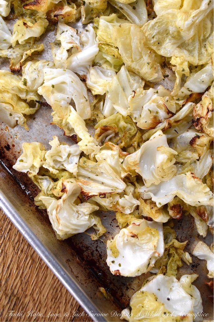 Sexy Irish Butter Oven-Roasted Cabbage - Who says that vegetables can't be sexy? Imagine, a gorgeous head of green cabbage, oven-roasted to golden perfection with rich, decadent, golden Irish butter. Now, imagine, a little bit of freshly ground black pepper, dried parsley, and freshly grated nutmeg on top of that perfectly roasted cabbage. I don't know about you, but that sounds pretty darn sexy to me.