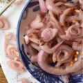 Black Pepper Quick Pickled Red Onions - Pickled red onions are a great zesty addition to almost any meal. Add a few to tacos, potato salad, hamburgers, salsa, corn salad, or even deviled eggs. Honestly, they go great on, or in just, about anything. And, when you add in a healthy dose of freshly ground black pepper, these quick pickled red onions definitely pack a lot of peppery extra zestiness.