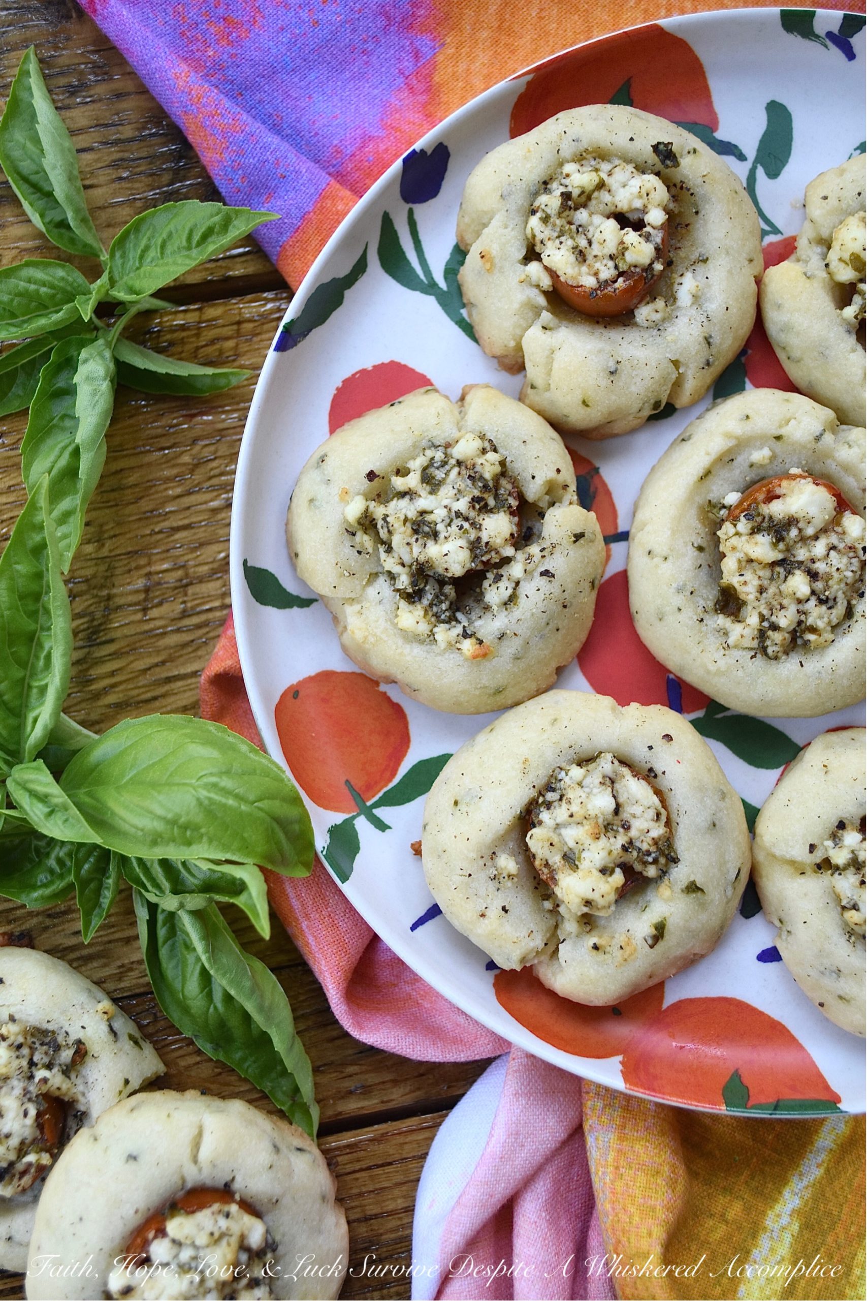 Savory Cherry Tomato, Basil, & Feta Cookies