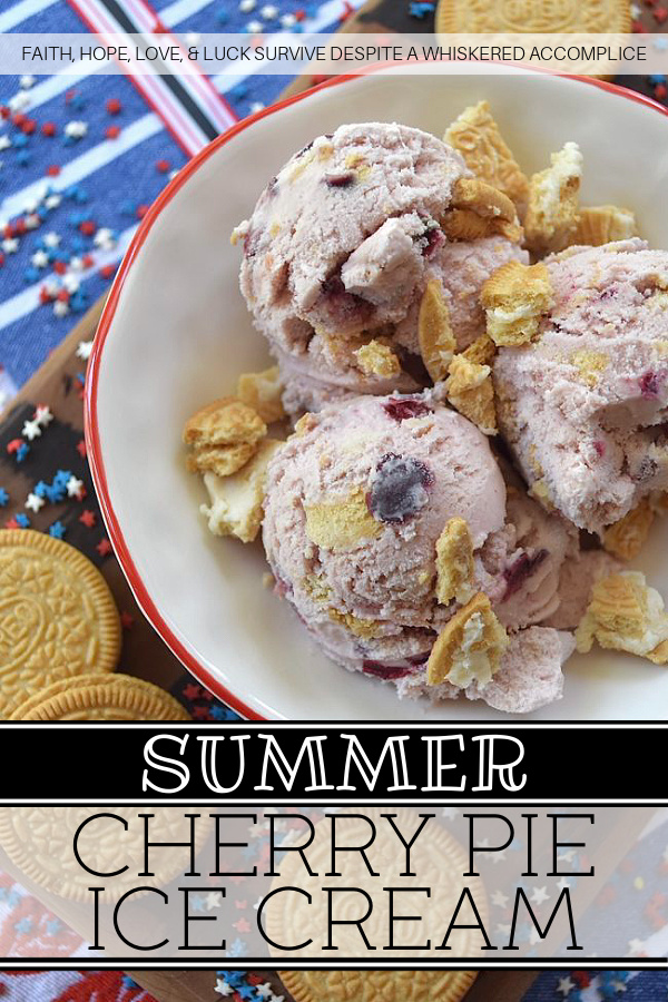 Summer Cherry Pie Ice Cream - With this summer cherry pie ice cream, you won't have to decide between pie and ice cream, because you can have them both at the same time. And, since crushed golden sandwich cookies are folded into this ice cream to give it its pie-like crust, you won't even need to worry about turning your oven on during the hot summer heat. There really is no better way to enjoy fresh summer cherries than this sweet, creamy, and absolutely decadent frozen dessert.