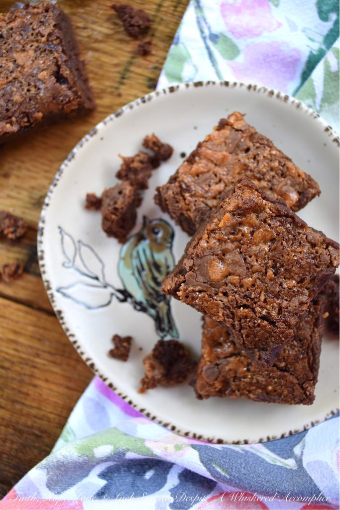 Butterfinger Crackle Top Fudgy Brownies - I'm not quite sure just how one itty bitty candy bar can turn simple homemade brownies into something so amazingly delicious, however, when it comes to these Butterfinger Crackle Top Fudgy Brownies, that itty bitty Butterfinger candy bar is definitely a miracle worker. It almost magically gives these brownies a lovely crackly top, while also making them chewy, fudgy, chocolatey, and just a wee touch salty all at the same time. When it comes to homemade, made from scratch brownies, it doesn’t get much better.