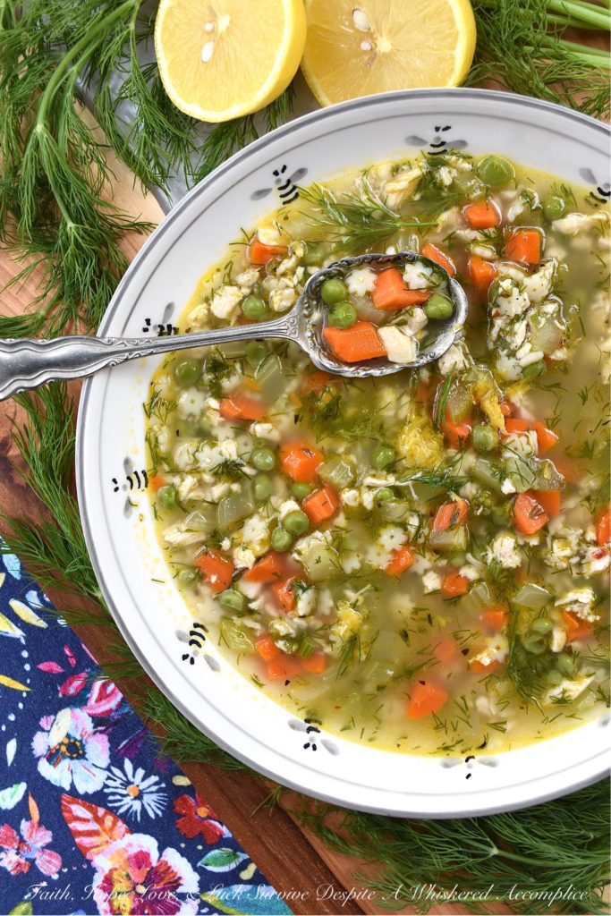 Chicken & Stars Soup with Peas & Fresh Dill - This homemade chicken soup will definitely make you rethink your urge to grab a can of store-bought canned soup the next time you head to the market and walk down the soup aisle. With star-shaped pasta, frozen baby peas, and a generous amount of fresh dill, this chicken and stars soup is flavorful, healthy, and a great way to use up leftover bits of rotisserie chicken.