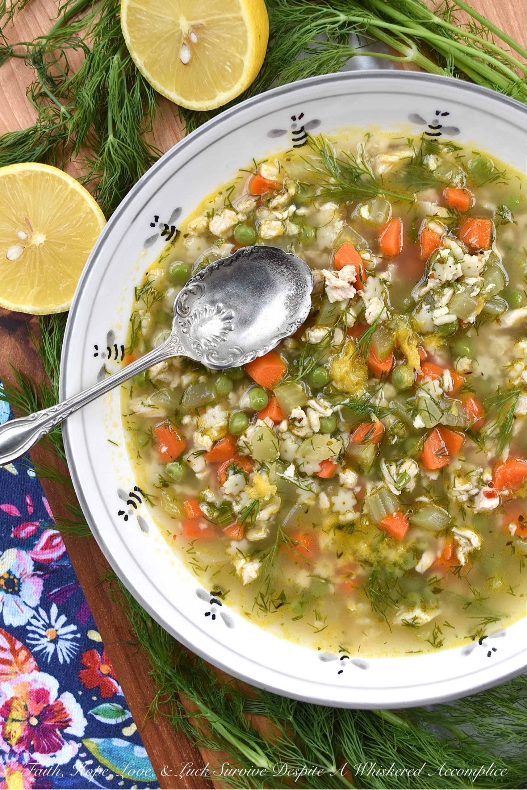 Chicken & Stars Soup with Peas & Fresh Dill