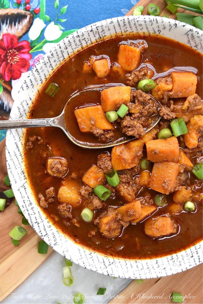 Turkey, Stout, & Sweet Potato Cincinnati Chili - Thanks to cinnamon, cumin, nutmeg, chili powder, and a little pinch of allspice and ground cloves, Cincinnati chili is absolutely exploding with flavor. And, with the addition of a little bit of unsweetened cocoa powder and a bottle or can of stout beer, this ground turkey and sweet potato version of this well-known chili is even more flavorful.
