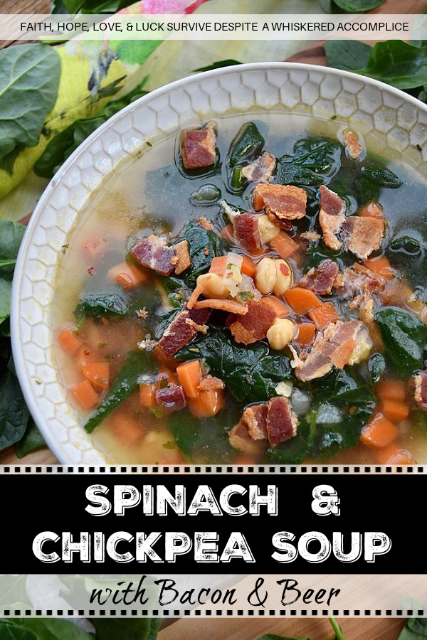 Spinach & Chickpea Soup with Bacon & Beer - This flavorful soup is a great way to put a healthy meal on the table, while still indulging in a guilty pleasure or two at the same time. The carrots, fresh spinach, and chickpeas work so well with the beer used in this soup's broth and the crispy bacon garnish adds just the right amount of salty deliciousness that's almost impossible to resist.