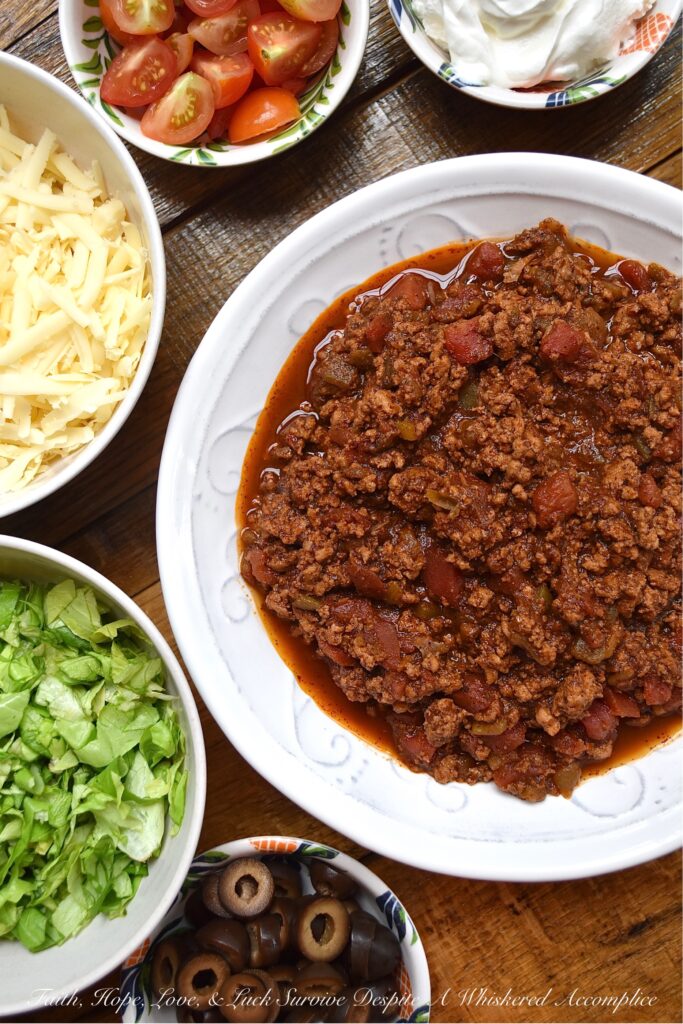 One-Skillet Green Chile Ground Turkey Taco Meat - Taco meat is one of the most versatile recipes you can make on a busy weeknight. It can be used to make hard or soft tacos, served over rice, used to make taco bowls, or even served on top of crispy tortilla chips. And with this healthy ground turkey one-skillet taco meat recipe, made using canned tomatoes and green chiles, you won't be stuck having to clean a lot of dishes afterward. Lots of homemade flavor with very little effort involved.