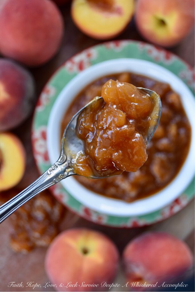 Brown Sugar Balsamic Summer Peach Sauce - Fresh summer peaches are the perfect excuse to whip up a batch of this deliciously sweet peach sauce made using brown sugar and balsamic vinegar. There are so many ways to enjoy this tasty peach sauce, that you'll probably want to give them all a try. It can be spread on top of toasted buttered bread or used as a sauce to spoon over cupcakes, pound cake, or ice cream. The possibilities are pretty much endless.