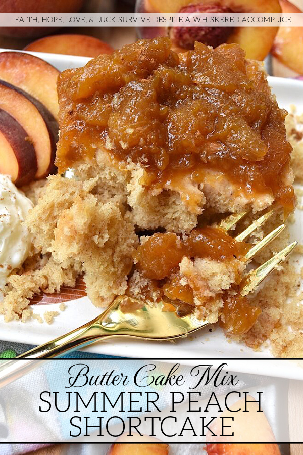 Butter Cake Mix Summer Peach Shortcake - Summer dessert doesn’t get much easier than this amazingly delicious peach shortcake, made using a butter recipe yellow cake mix. It’s light, airy, and insanely moist. And, it’s topped with a sweet homemade peach sauce that can be made in minutes from fresh summer peaches. By itself, this cake is absolutely drool-worthy, but don’t be afraid to try it with whipped cream or ice cream if you’re feeling a little bit over-the-top.