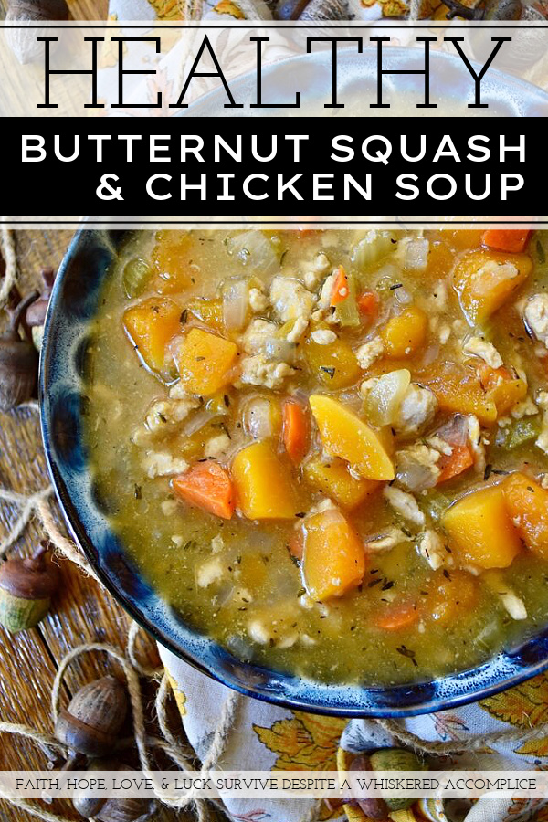 Healthy Butternut Squash & Chicken Soup - This autumn butternut squash and ground chicken one-pot soup recipe will satisfy your entire family with its amazing flavor and vibrant color. Add in the fact that this soup is super-healthy and what's not to like? This is definitely a fall recipe that you'll want to make over and over again.