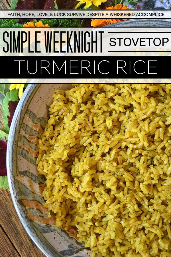 Simple Weeknight Stovetop Turmeric Rice - Instead of making plain, monotomous, and unexciting jasmine rice on a busy weeknight, why not make this flavorsome simple stovetop side dish instead? This savory and aromatic turmeric rice is a simple way to improve upon any weeknight meal with just a few ingredients.