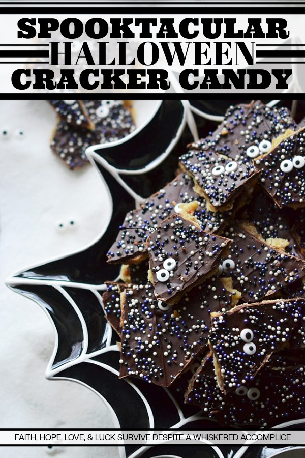 Spooktacular Halloween Cracker Candy - Be the house with the most trick-or-treaters next year...hand out this amazing homemade cracker candy and you'll have the ghost and goblins running to your house next year in anticipation.