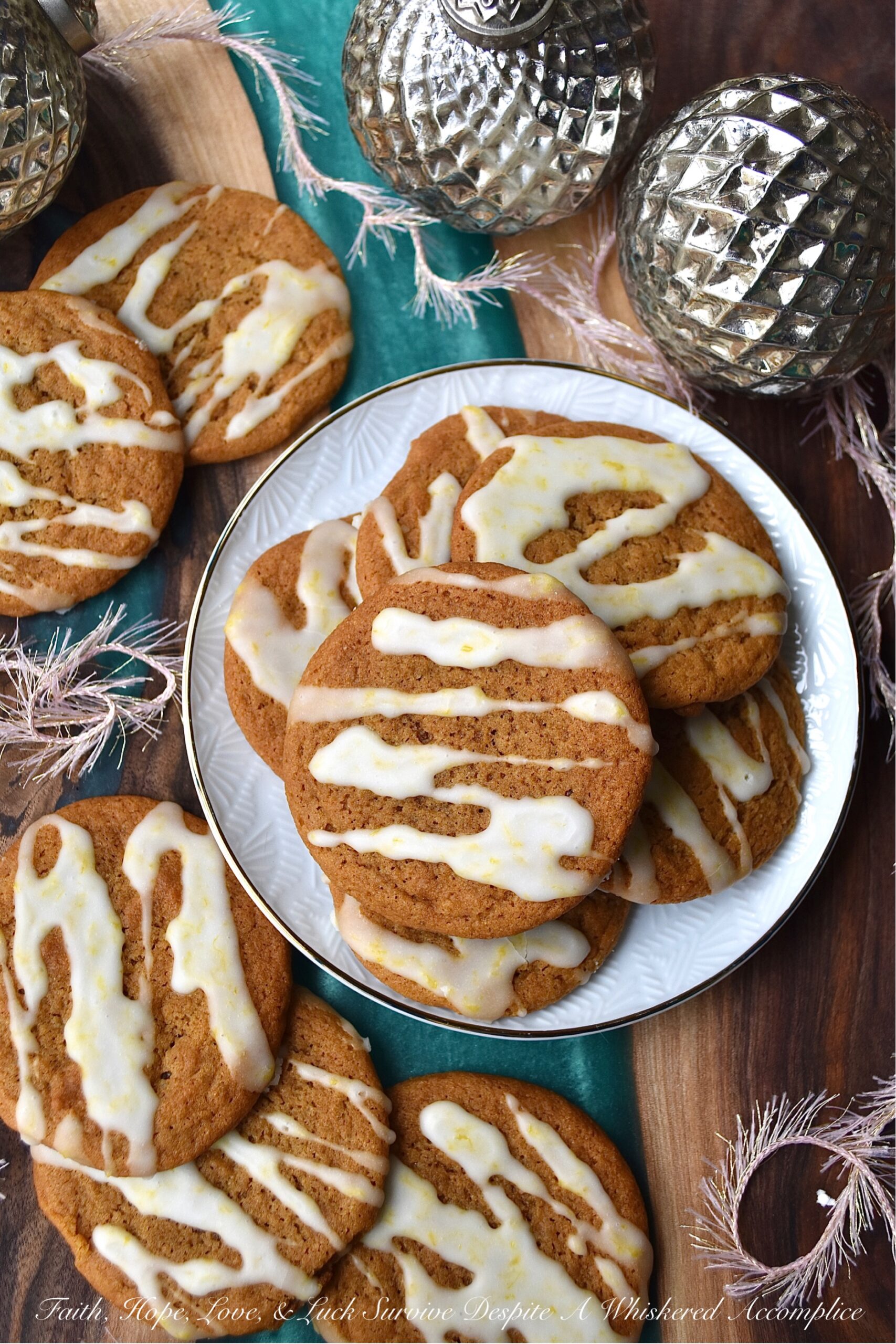 Lemon Iced Gingerbread Cookies