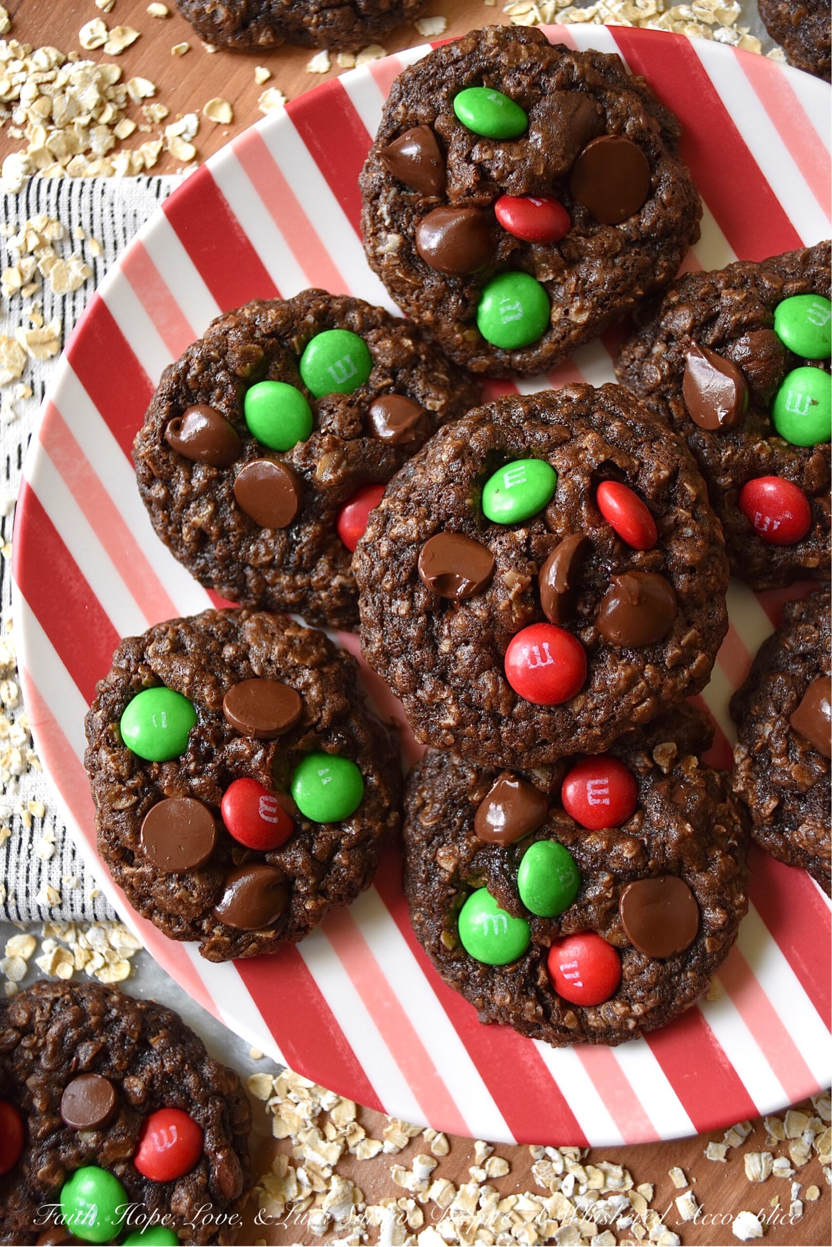 Chocolate Fudge Brownie Oatmeal M&M Cookies