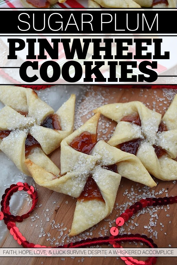 Sugar Plum Pinwheel Cookies - These whimsical sugar plum pinwheel cookies are the perfect cookie recipe to help make your cookie tray or platter really stand out this holiday season. And since the cookie dough for this large-batch cookie recipe is very similar to pie dough and extremely easy to work with, why not spend a little extra time this year to impress your friends and family with these charming plum preserve-filled holiday cookies?