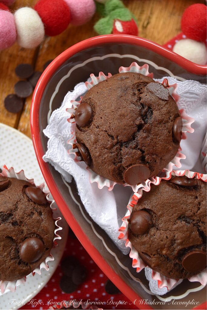 Small-Batch Double Chocolate Banana Muffins - Sometimes you wake up in the morning and find yourself craving chocolate. When you're having one of those mornings, this small-batch double chocolate banana muffin is just what you need. It makes only six muffins, so you won't have any guilt about eating a chocolate-filled muffin for breakfast.