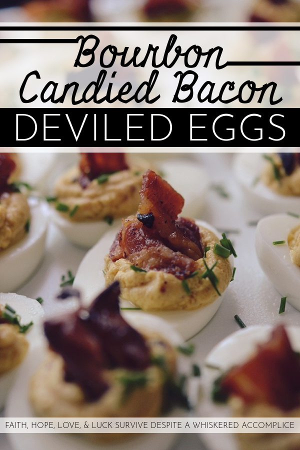 Bourbon Candied Bacon Deviled Eggs - At our house, it doesn’t get any better than deviled eggs with bacon. Bourbon candied bacon, that is. If you can resist these bacon-loaded deviled eggs, then there is most definitely a huge problem because we certainly can't. These are clearly an appetizer that will disappear in the blink of an eye, so to be safe, we suggest doubling the recipe.