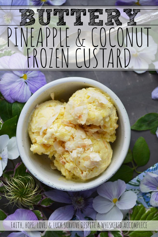 Buttery Pineapple & Coconut Frozen Custard - Looking for a sweet treat to help beat the summer heat? This frozen custard is truly a decadent warm-weather dessert thanks to the addition of toasted coconut and a swirled-in pineapple butter sauce. You'll find that this buttery ice cream has just the right amount of sweet tropical flavor to keep you coming back for more.