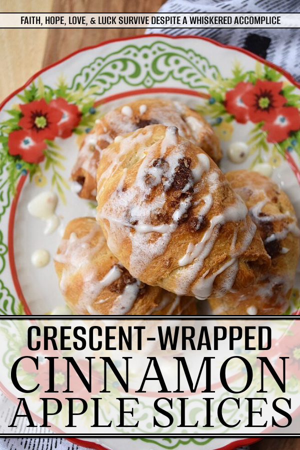 Crescent-Wrapped Cinnamon Apple Slices - These crescent-wrapped cinnamon apple slices, served with a heavy whipping cream glaze, can be enjoyed for breakfast, brunch, or dessert. Take your pick. Or, sinfully gobble them up for all three. These sweet glazed pastry treats are super easy to make and only require a package of refrigerated crescent rolls, an apple, and a few other simple ingredients which you most likely have on hand in your pantry or in your fridge.