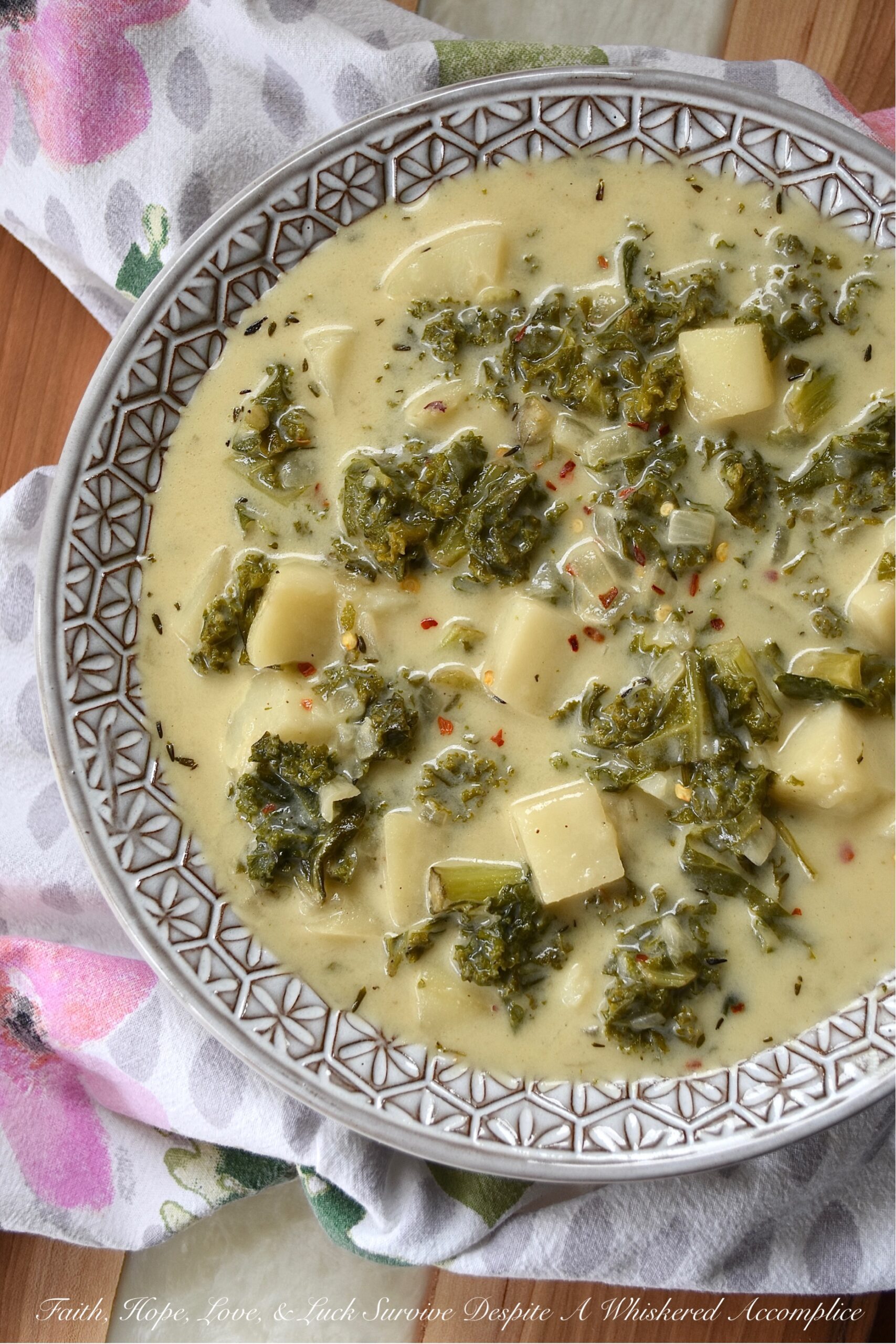 Spicy Potato & Kale Beer Cheese Soup