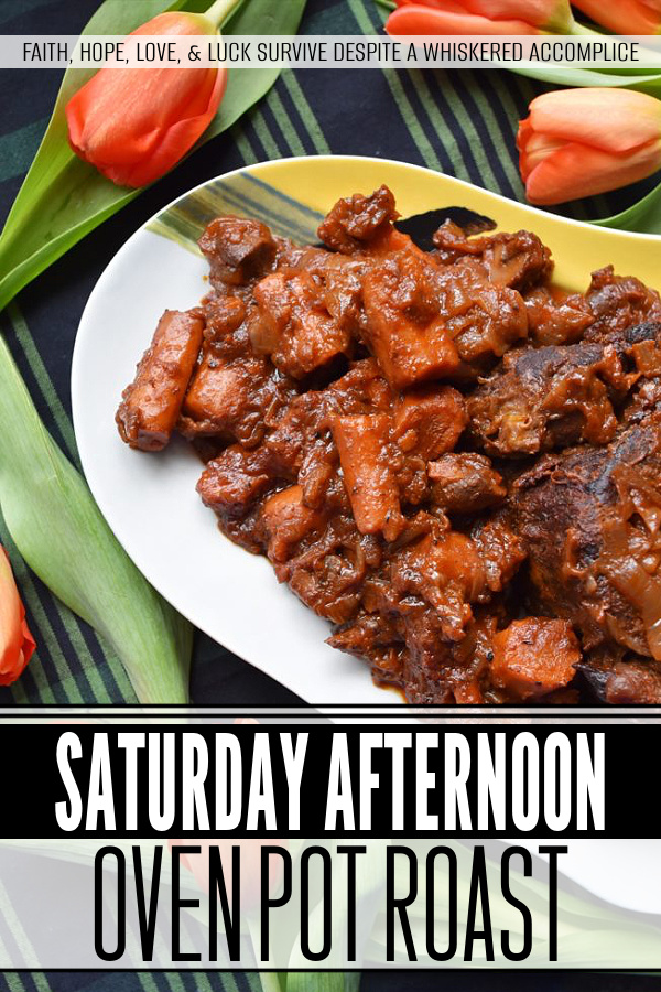 Saturday Afternoon Oven Pot Roast - Saturday afternoons are perfect for making special slow-cooked oven-braised meats, which are extremely comforting and just a little bit decadent. Not only will this Saturday afternoon oven pot roast be a welcome sight on your weekend dinner table, it will also leave your house smelling absolutely heavenly. Whether served over mashed potatoes, pasta, rice, mashed cauliflower, or bread, this flavorful pot roast is sure to be a hit.