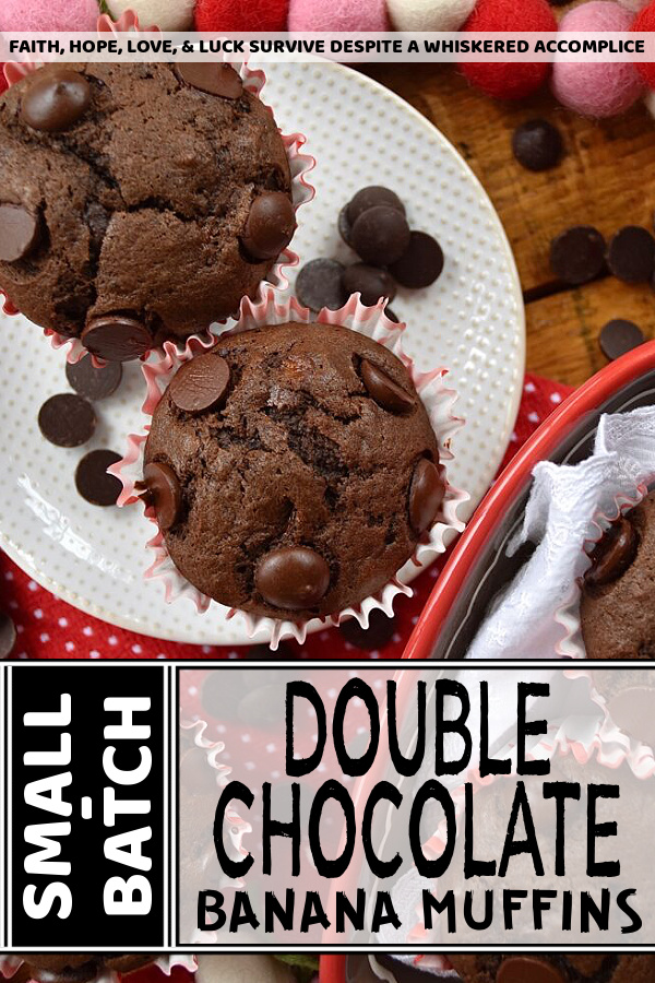 Small-Batch Double Chocolate Banana Muffins - Sometimes you wake up in the morning and find yourself craving chocolate. When you're having one of those mornings, this small-batch double chocolate banana muffin is just what you need. It makes only six muffins, so you won't have any guilt about eating a chocolate-filled muffin for breakfast.