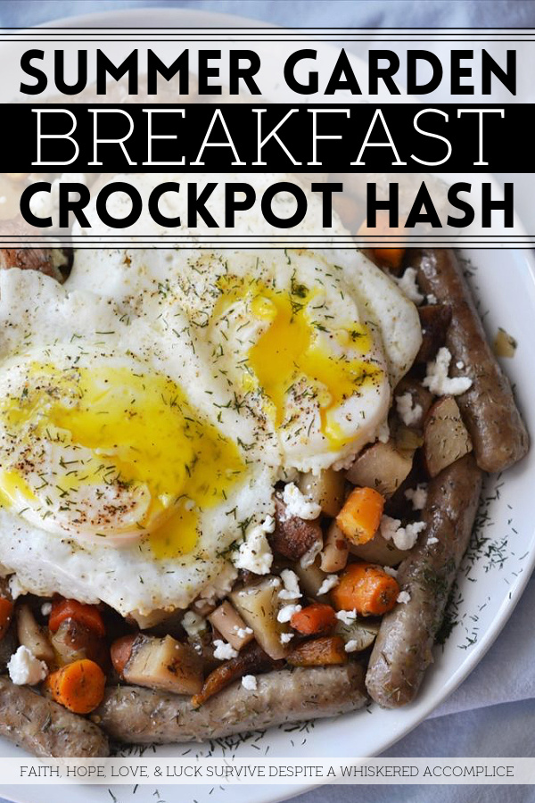 Summer Garden Breakfast Crockpot Hash - This sweet and savory crockpot hash certainly won't leave you hungry, thanks to its sausage, garden vegetables, feta cheese, and eggs. And, once you add in a hint of maple syrup, I think you'll agree that this slow-cooker breakfast dish feels extra cozy.