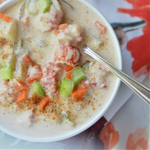 Cajun Langostino Chowder - Mardi Gras 2017 Recipe Round Up - Looking for a few great Cajun recipes to celebrate Mardi Gras this year? If so, we've got you covered with this Mardi Gras 2017 recipe round-up. Throw on some beads, grab some Cajun seasoning, and let's get this holiday started.
