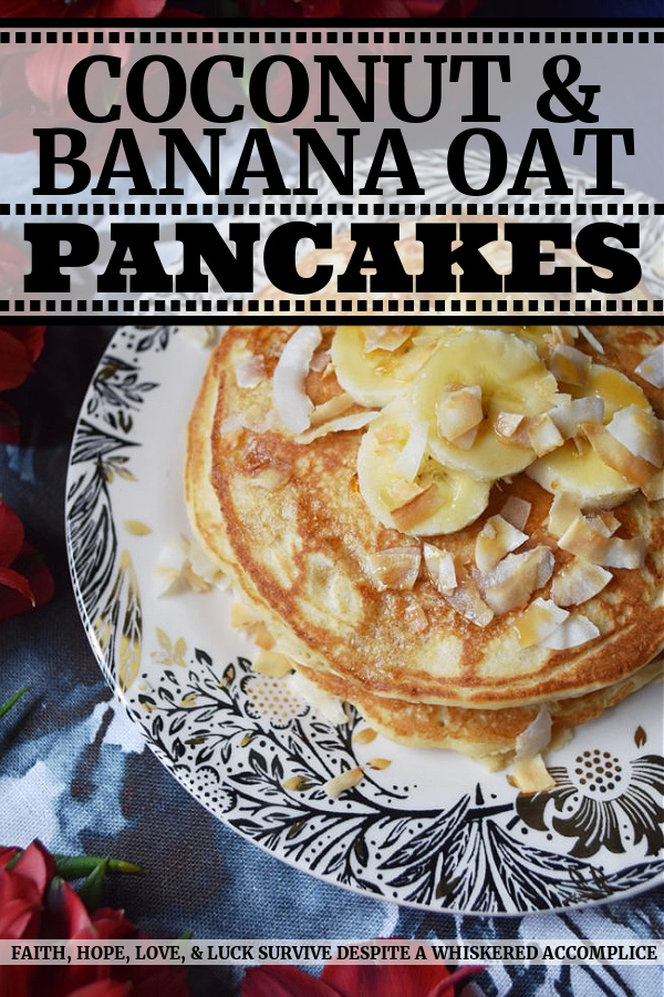 Coconut & Banana Oat Pancakes - Ground coconut and oatmeal give these banana pancakes a lovely texture and an even more amazing taste. Add a little bit of toasted coconut on top with some sliced bananas and pure maple syrup, and you've got a breakfast that will make you happy to roll out of bed in the morning.