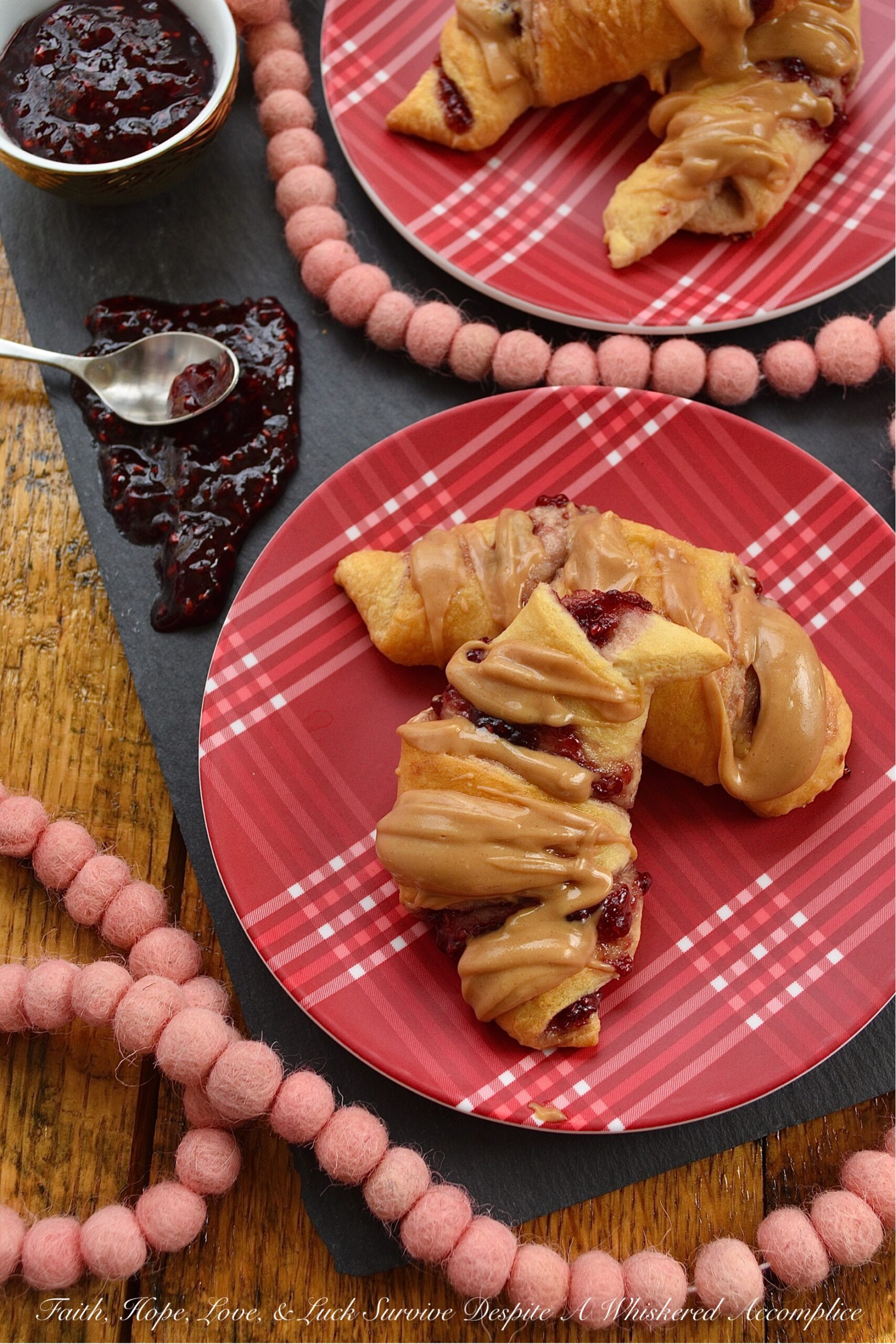 Raspberry & Peanut Butter Glazed Crescent Rolls