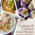 Unique & Creative Cajun Recipes for Mardi Gras - When it comes to Mardi Gras food, po' boy sandwiches, jambalaya, and shrimp étouffée are the norm. However, this unique Mardi Gras recipe round-up is a bit more creative. You'll find recipes like muffuletta empanadas and king cake croissants, not to mention several Cajun soup, stew, and chowder recipes. If you're looking for unique and creative Cajun Mardi Gras recipes, we've totally got you covered.