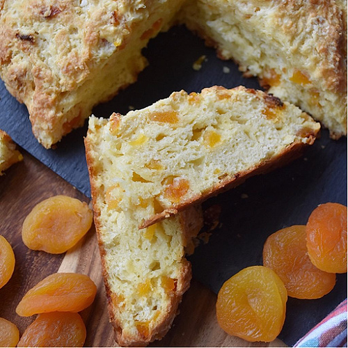 Buttery Apricot Buttermilk Soda Bread - 7 No-Yeast Bread Recipes for St. Patrick's Day - St. Patrick's Day is the perfect holiday to bake a warm crusty loaf of no-yeast bread. So, for those of you that suffer from a healthy fear of all things yeast, here are seven original recipes to accompany your traditional Irish fare that require absolutely no yeast. And, as a bonus to several recipes for delicious soda bread, you'll also find a few mouth-watering recipes for crescent rolls, muffins, and scones to help you celebrate the special holiday.